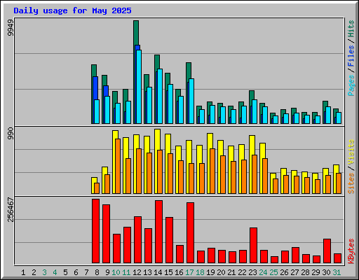 Daily usage for May 2025