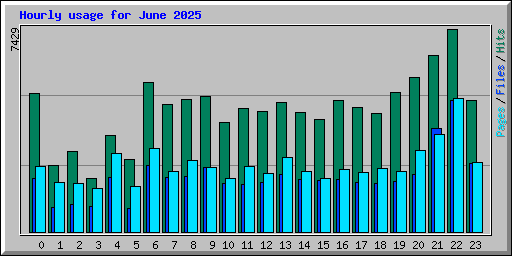 Hourly usage for June 2025