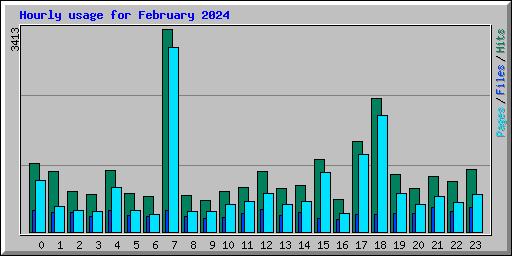 Hourly usage for February 2024