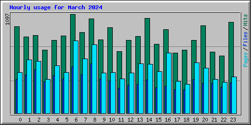 Hourly usage for March 2024