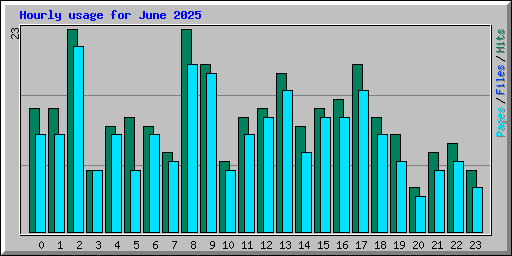 Hourly usage for June 2025
