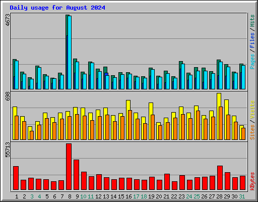 Daily usage for August 2024