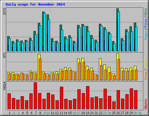 Daily usage for November 2024