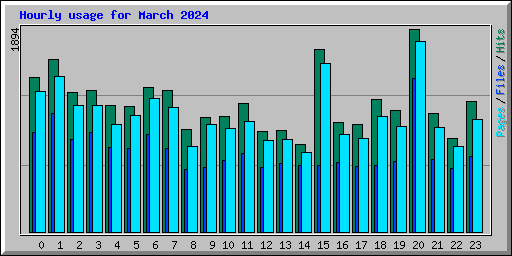 Hourly usage for March 2024