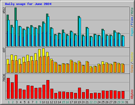 Daily usage for June 2024