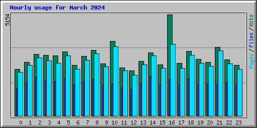 Hourly usage for March 2024