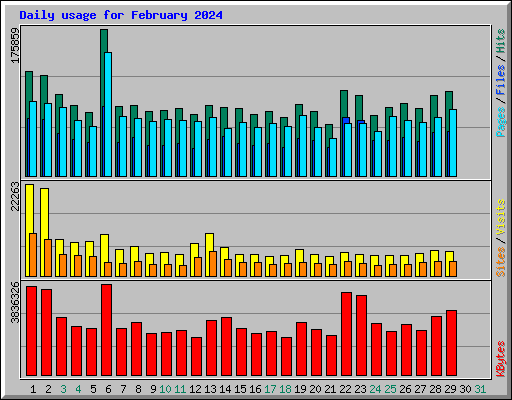 Daily usage for February 2024