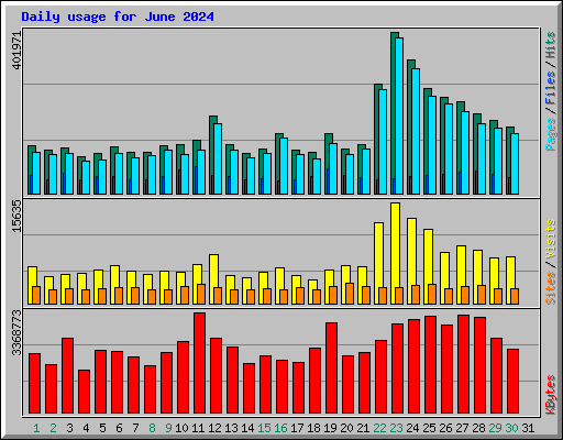 Daily usage for June 2024