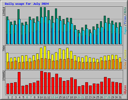 Daily usage for July 2024